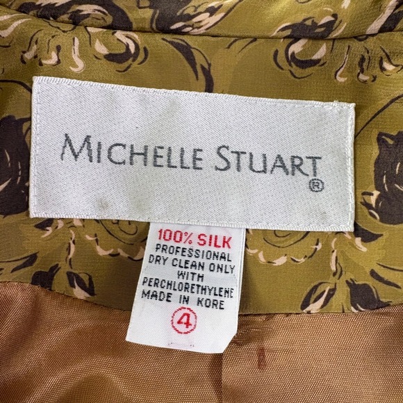 Michelle Stuart Vintage 100% Silk Cropped Blazer 4 Baroque 80s Glamoratti - Picture 3 of 9